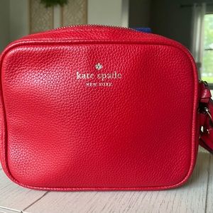 Kate Spade red pebble leather crossbody